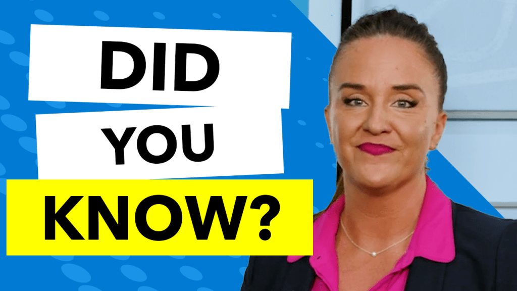 Blue background, professional woman smiling on thumbnail over text "Did you know?"