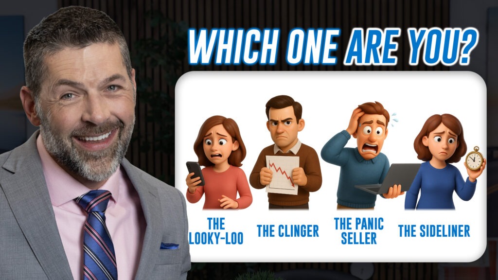 Man smiling next to the four types of investors.