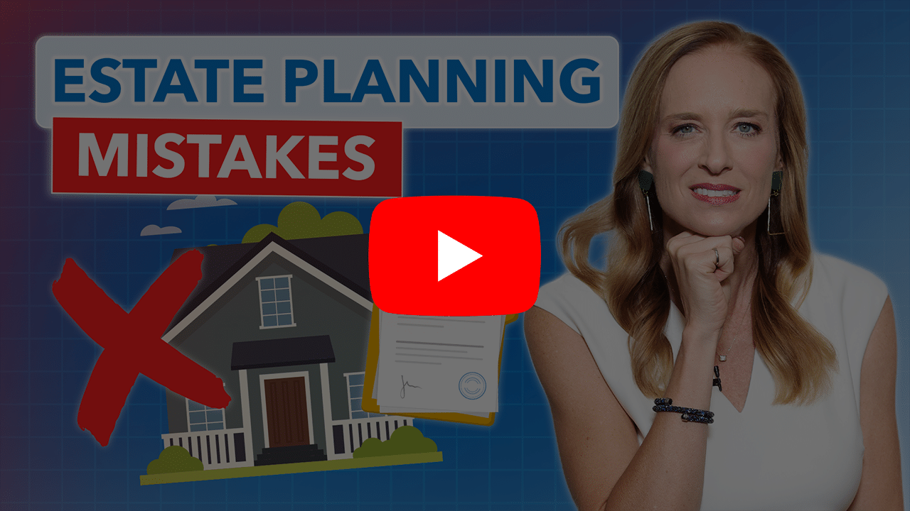woman standing next to a house with a form and an "x" with the YouTube logo overlaid.