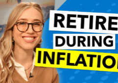Retire During Inflation Blue Thumbnail with Haley Gutschenritter headshot